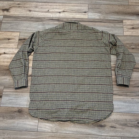 Men's New England Gentleman Flannel Button Up Shirt SZ XXL Check Tan Blue Red - Picture 5 of 10